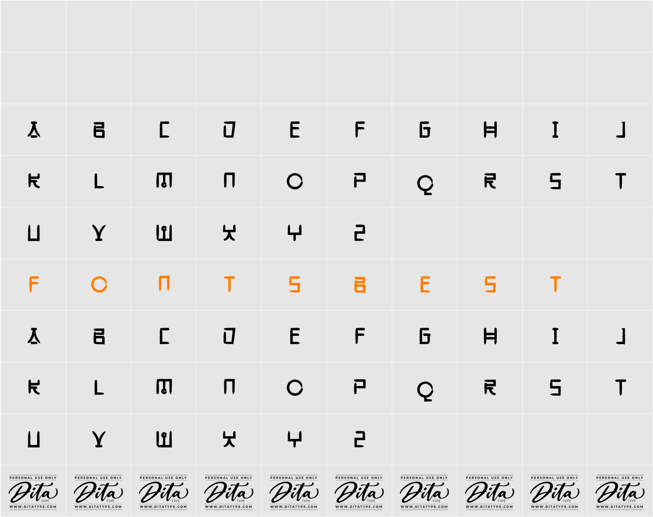 Deagu Brush Personal Use Character Map