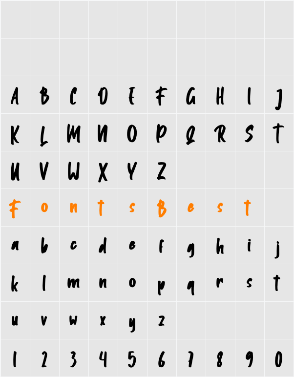 Fournite Character Map