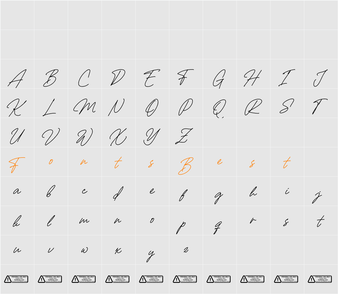 Andromecha PERSONAL USE ONLY Character Map