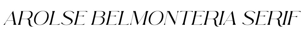 Arolse Belmonteria Serif