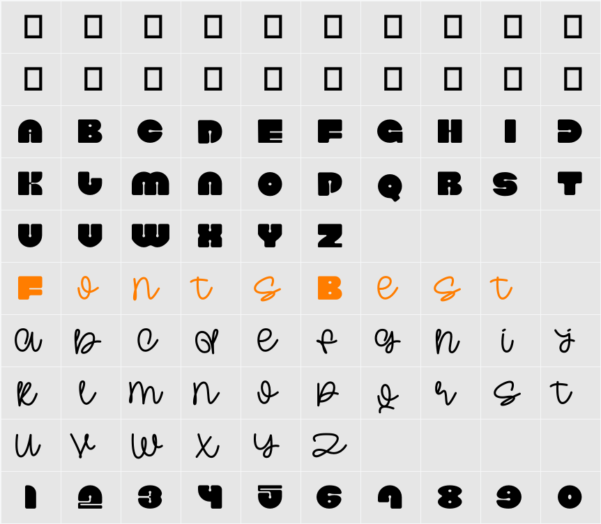 Mixpie Character Map