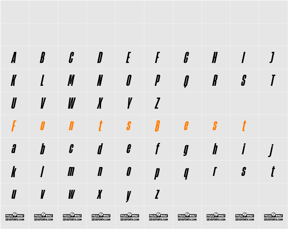 HeadingNow Trial 27 Extrabold Character Map