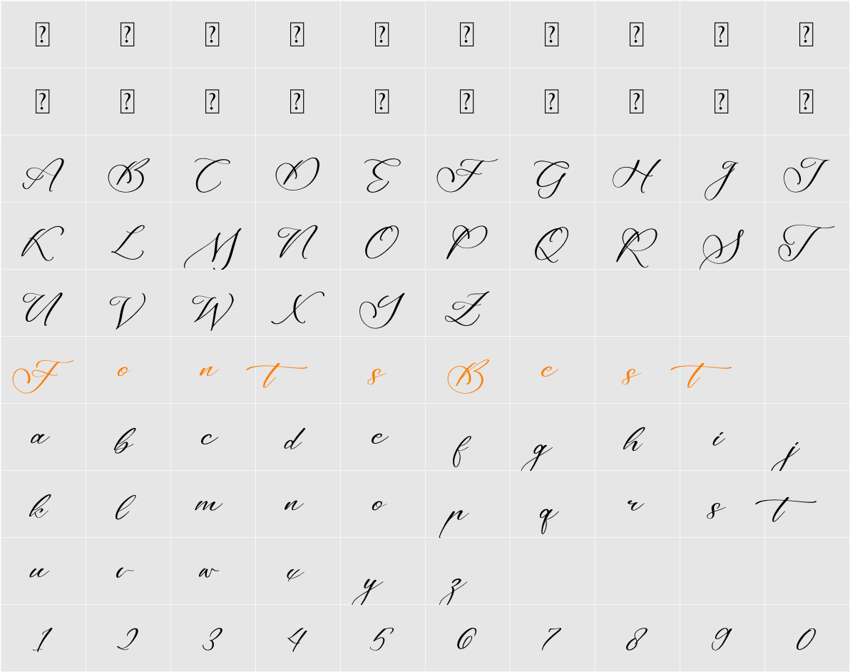 Majestican Character Map