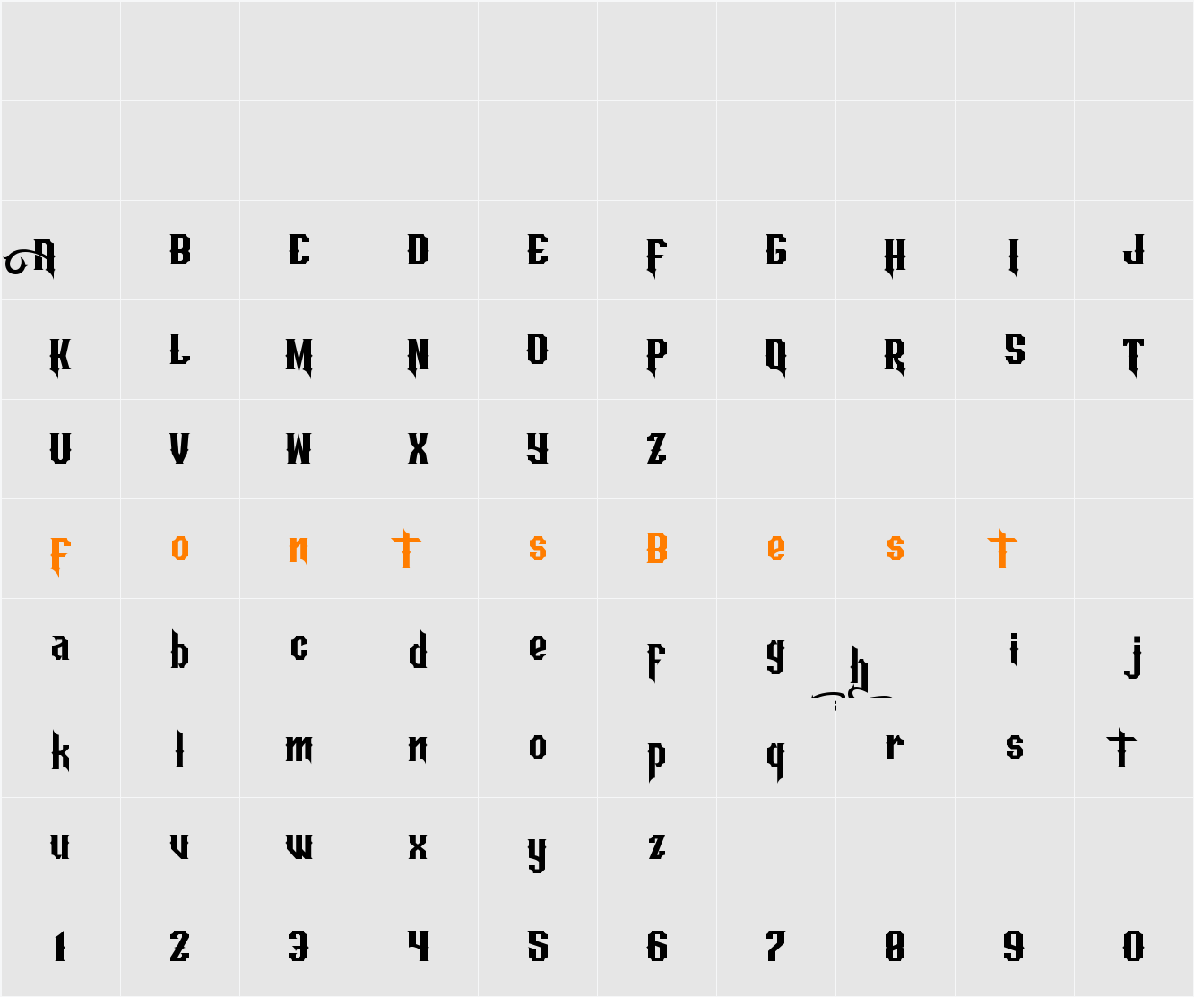 Aesthetic DEMO Character Map