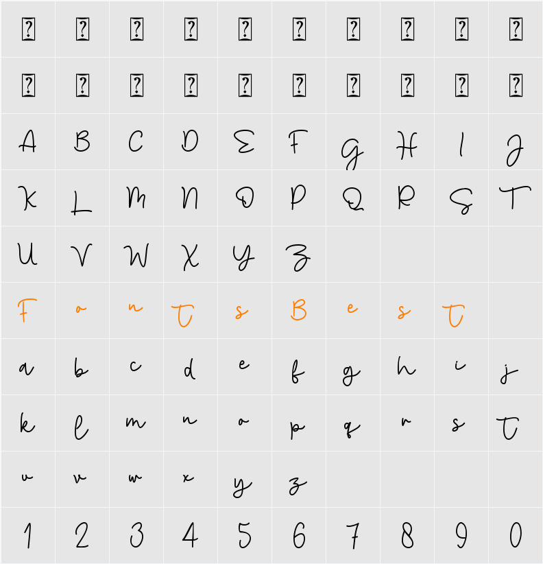 Angel Cry Character Map