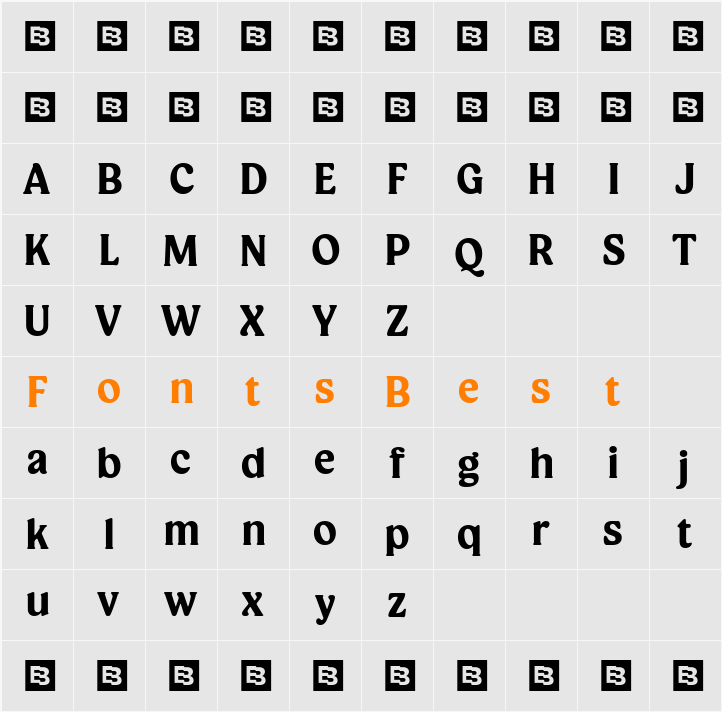 Champie Trial ExtBd Character Map