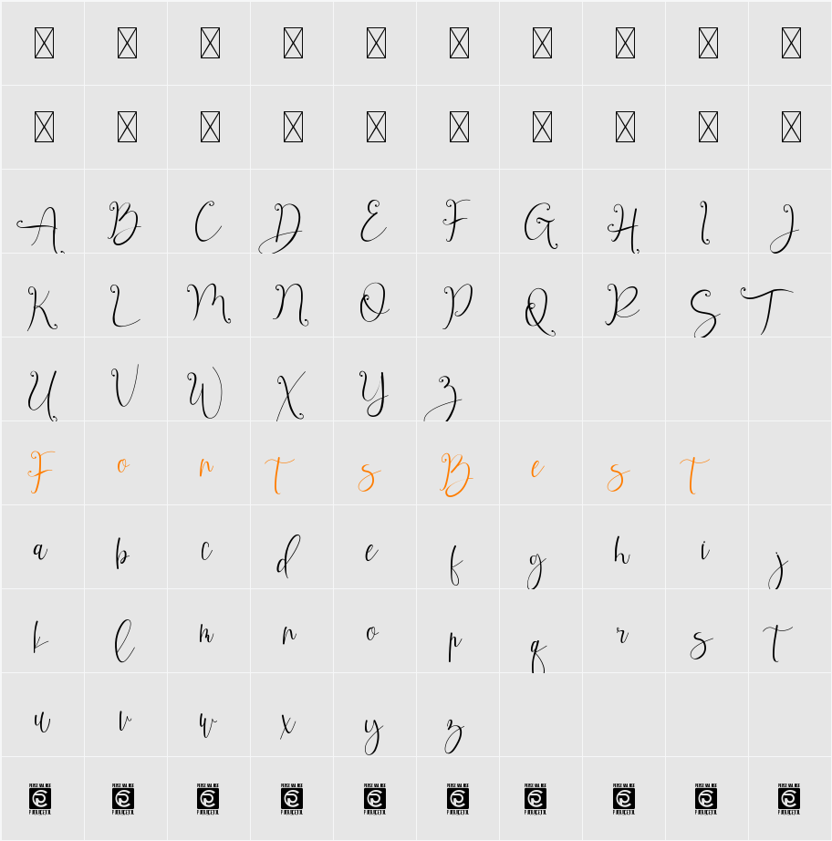 Amarithe Character Map