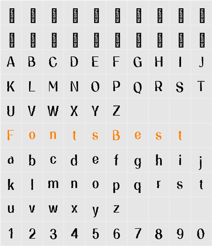 Bambinta Personal Use Character Map