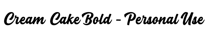 Cream Cake Bold - Personal Use Font Image