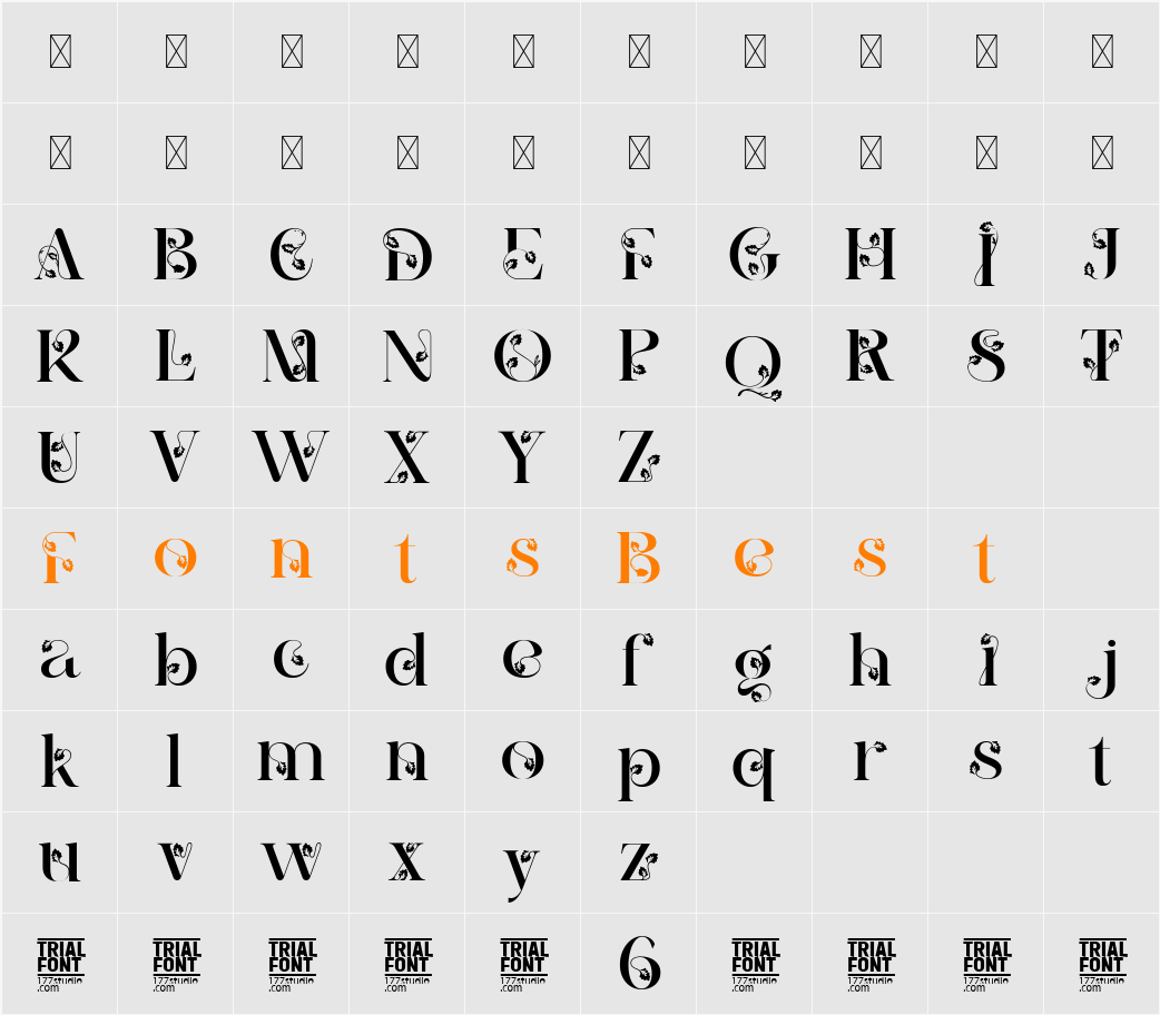 alketa demo Character Map