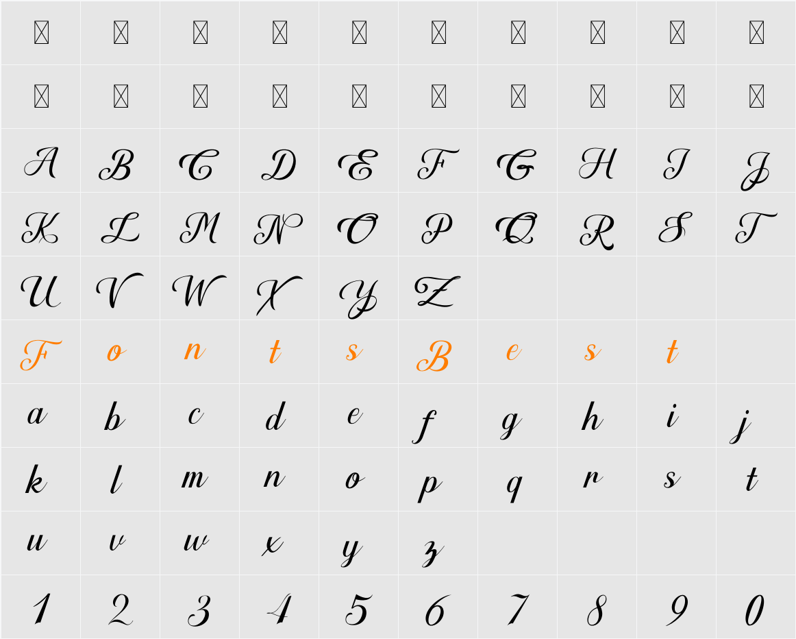 Flamboyan Character Map