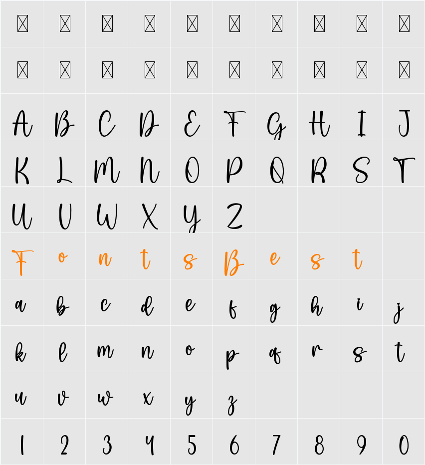 Adela Character Map