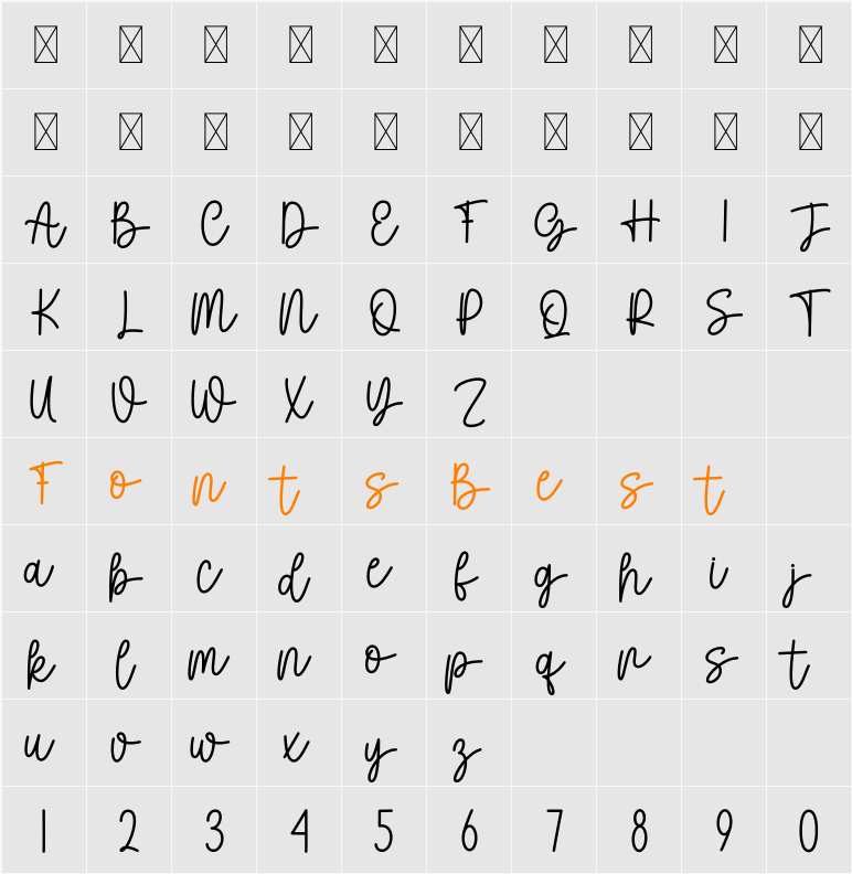 Spookies Character Map