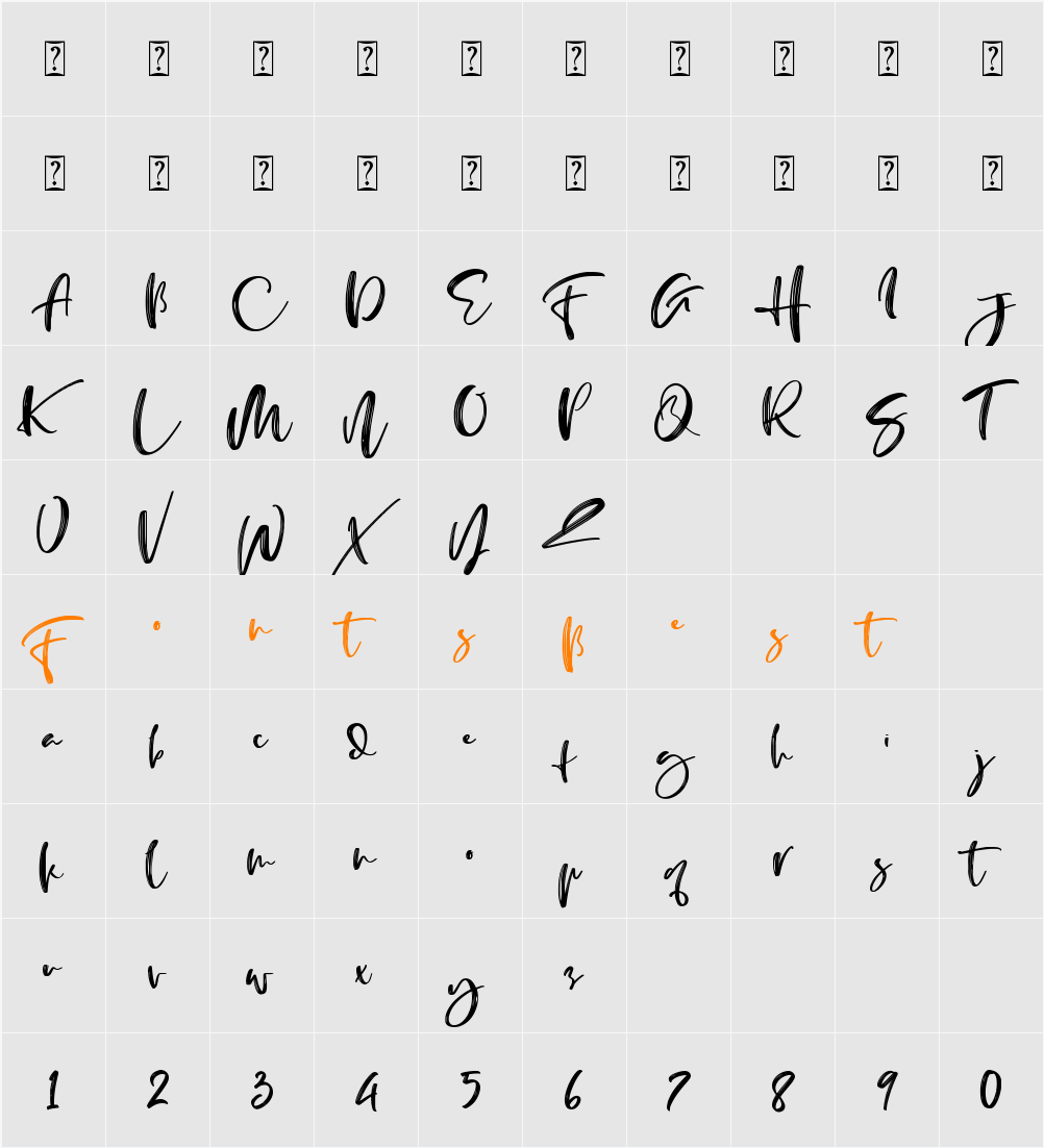 Bologna Script Character Map
