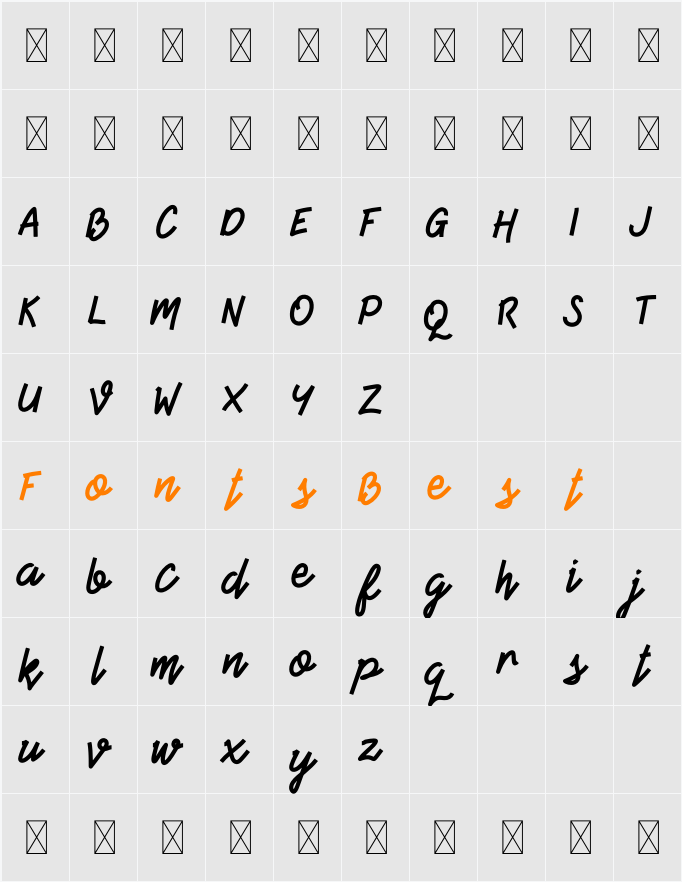 Birdmello DEMO Character Map