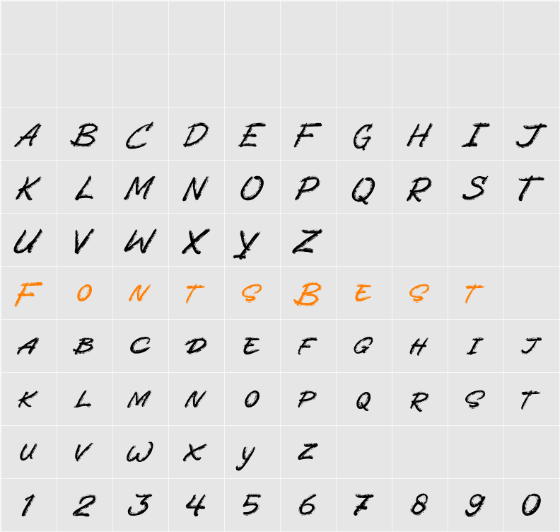 Scaratick All Caps FreePersonal Character Map