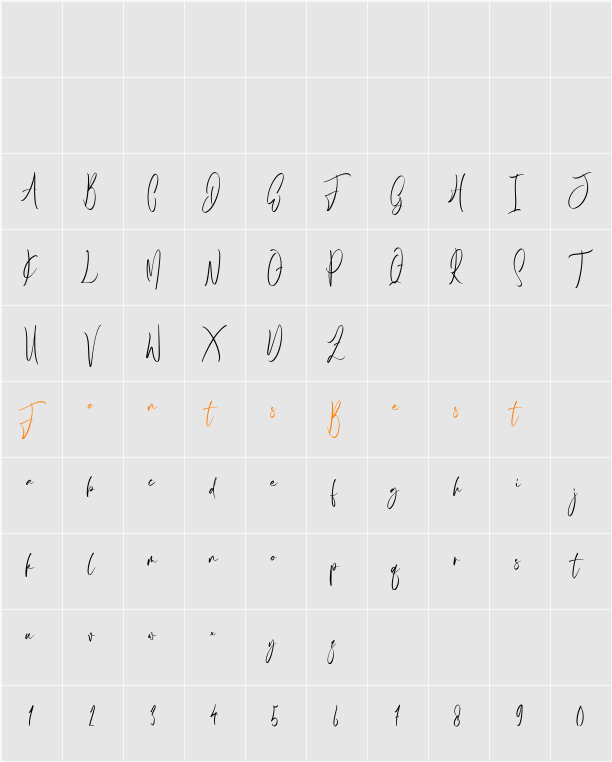 Aistterik Character Map