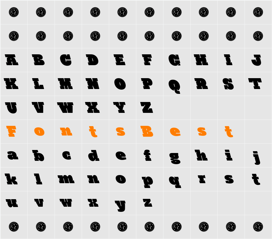 CF Andest Left Character Map