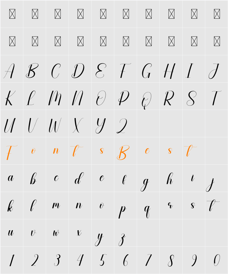Deepblack Character Map