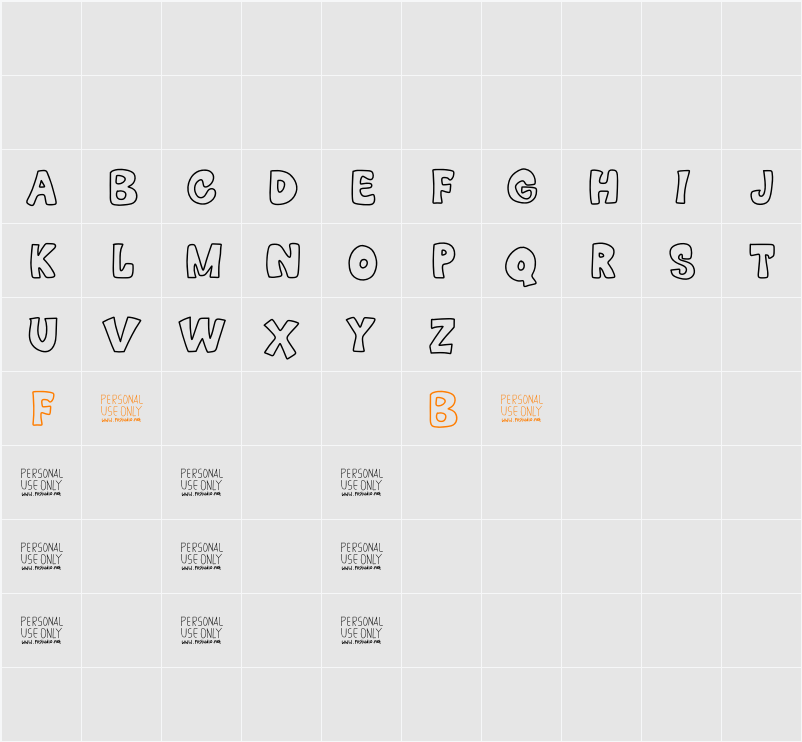 DRAWING Character Map