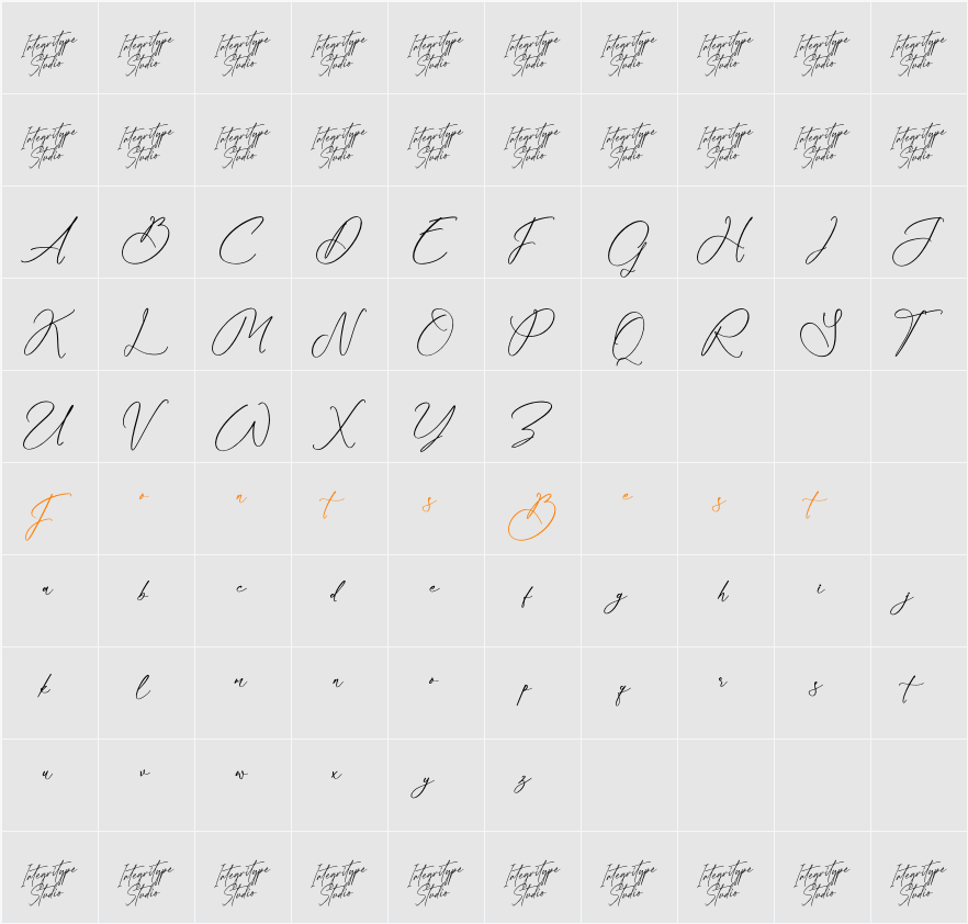 Brightters Palleta DEMO VERSION Character Map