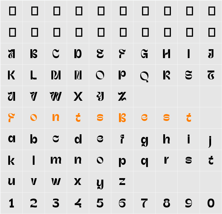 Uertas Character Map
