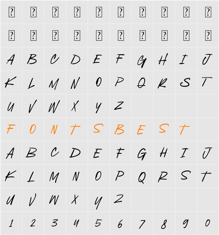 Black Bounars Character Map