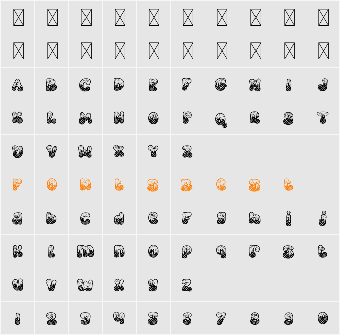 Cold Snowflake One Character Map