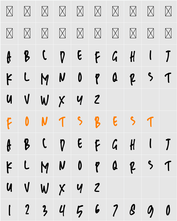 Boxider Demo Character Map