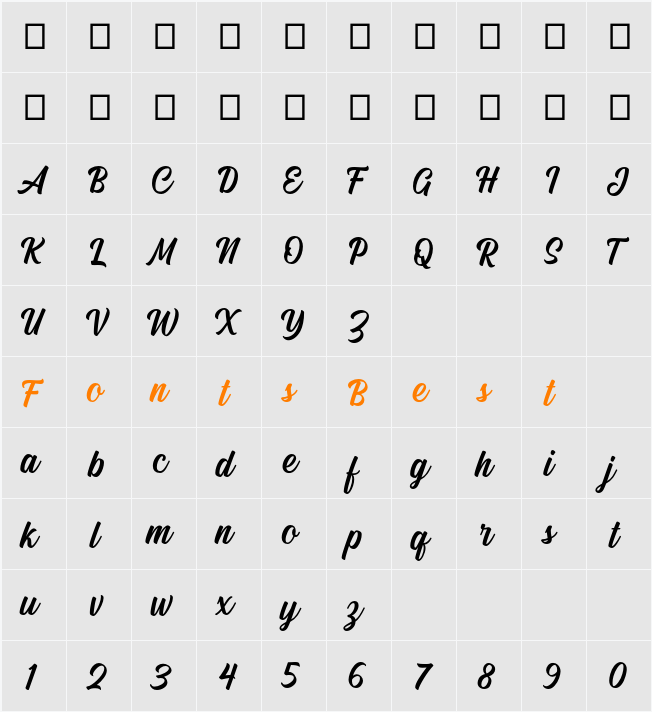 Michland Character Map