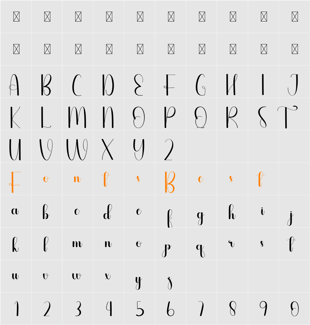 Keylove Character Map