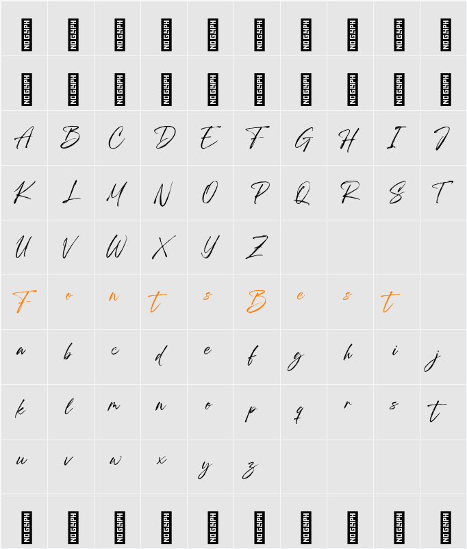 Golden Hours - Demo Version Character Map