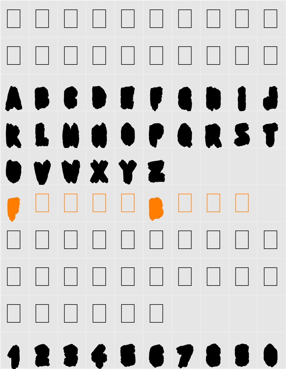 Shadow of the deads Under Character Map