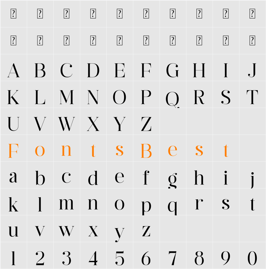 Ragiften Character Map