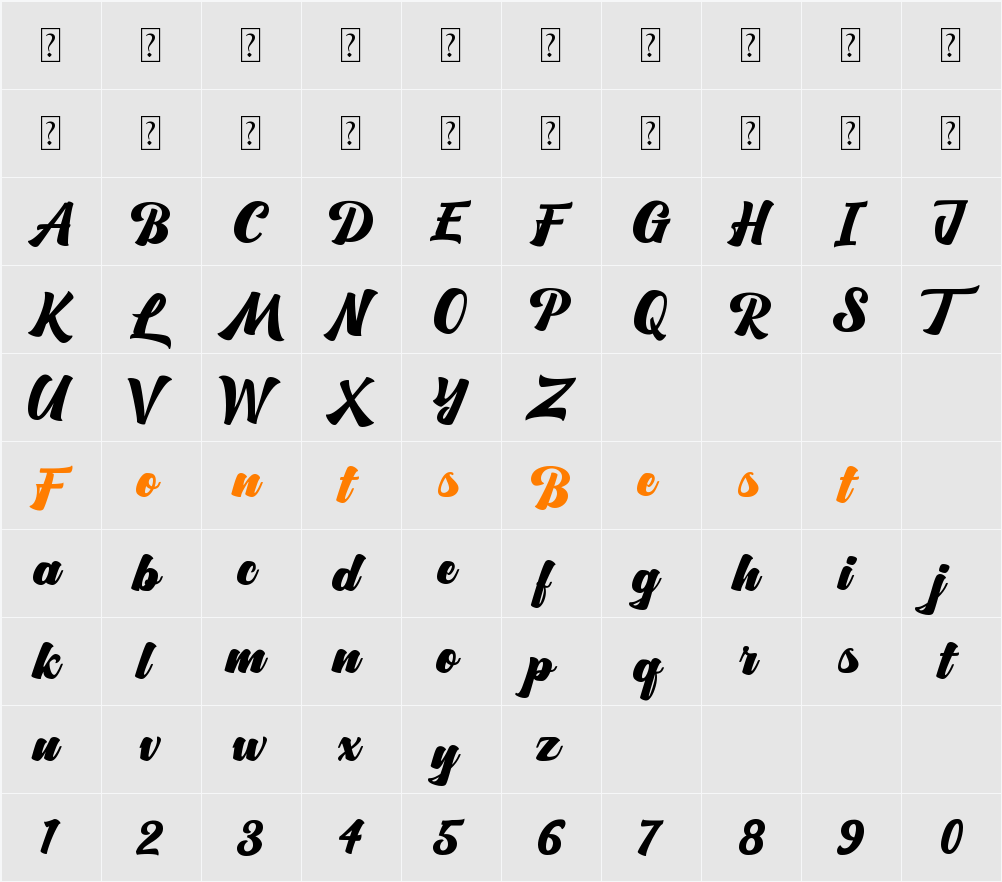 Brocky Character Map