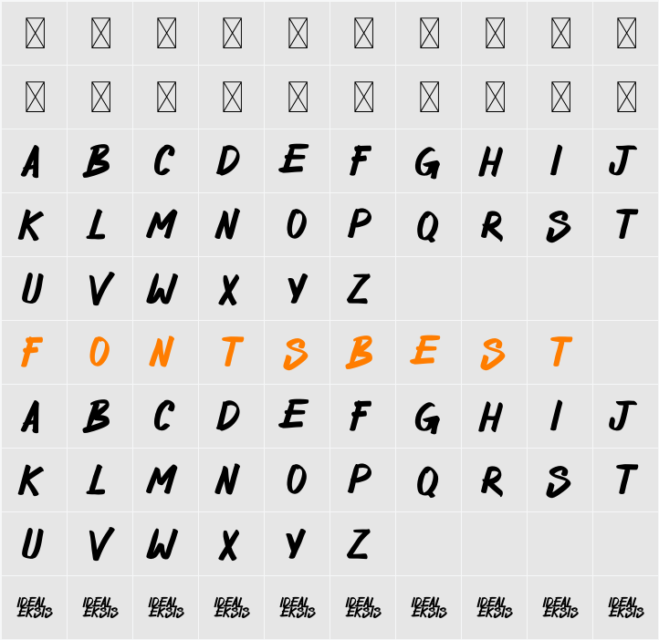 RANTEX BROX DEMO Character Map