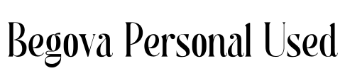 Begova Personal Used Font Image