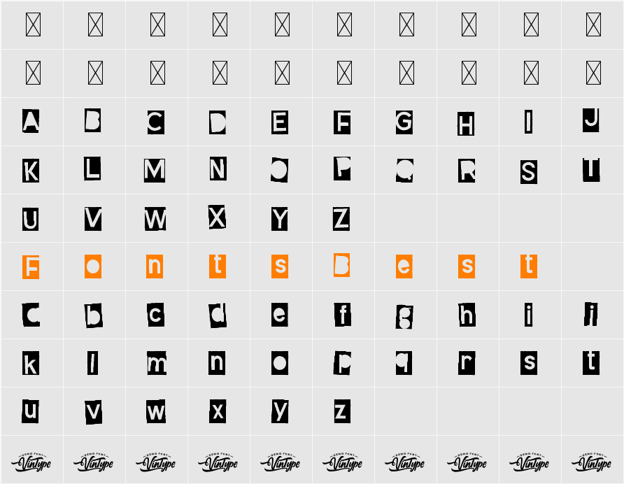 All The Box Demo Character Map