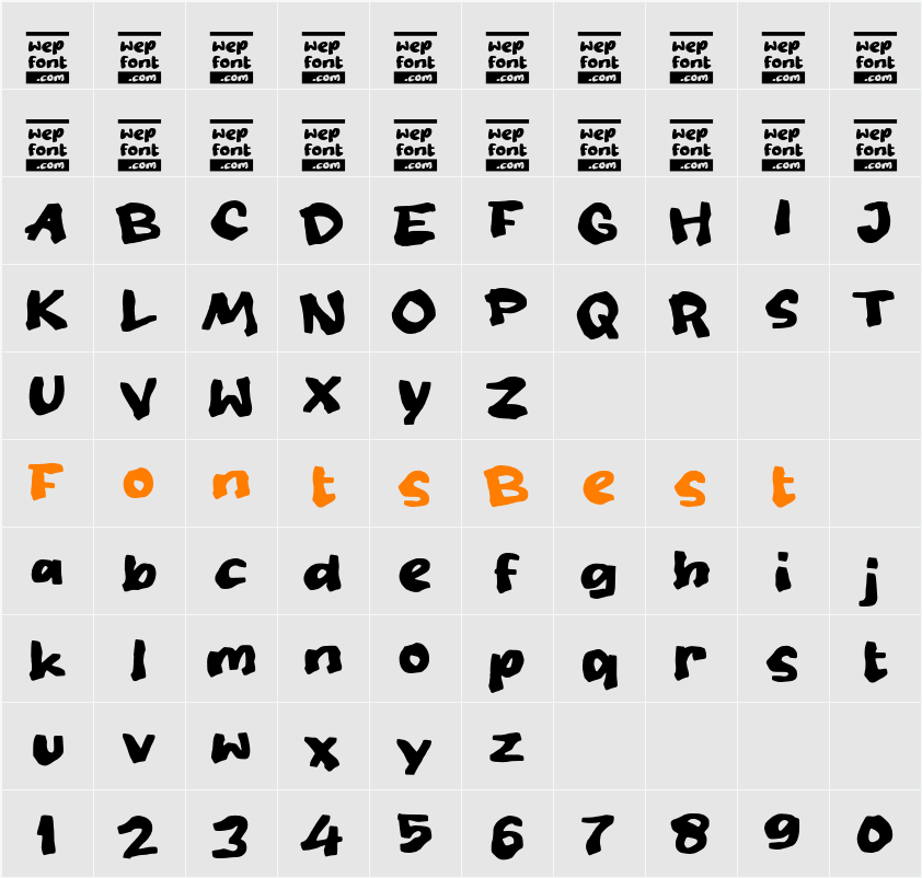 Onstreet Character Map