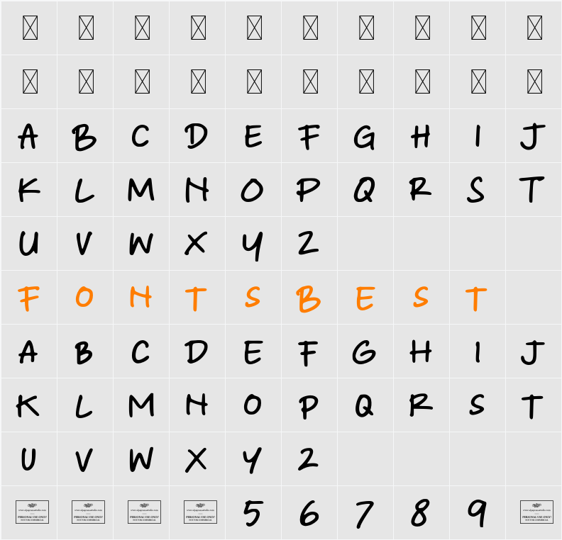 Virtual Note Character Map