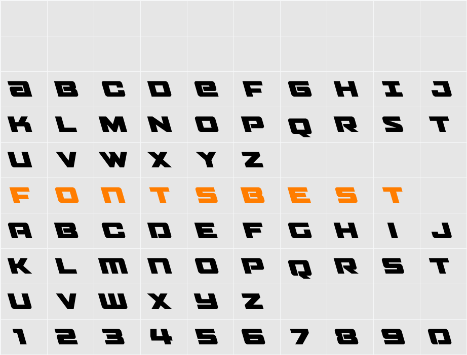 Power Broker Super-Leftalic Character Map