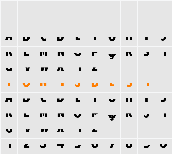 American Purpose STRIPE 1 Character Map