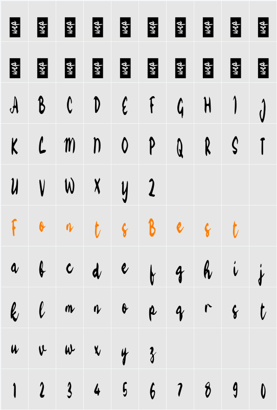 L Lasyare Character Map