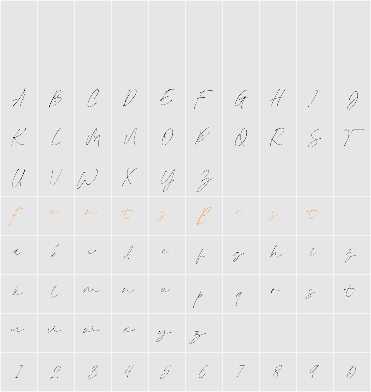 Divine Beauty Script Demo Character Map