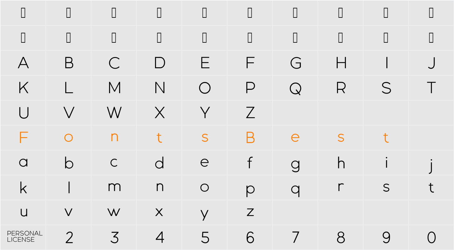 Gexo Sans Demo Light Character Map