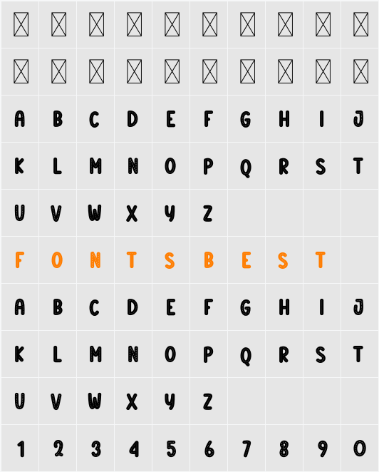 Sweet Snow Character Map