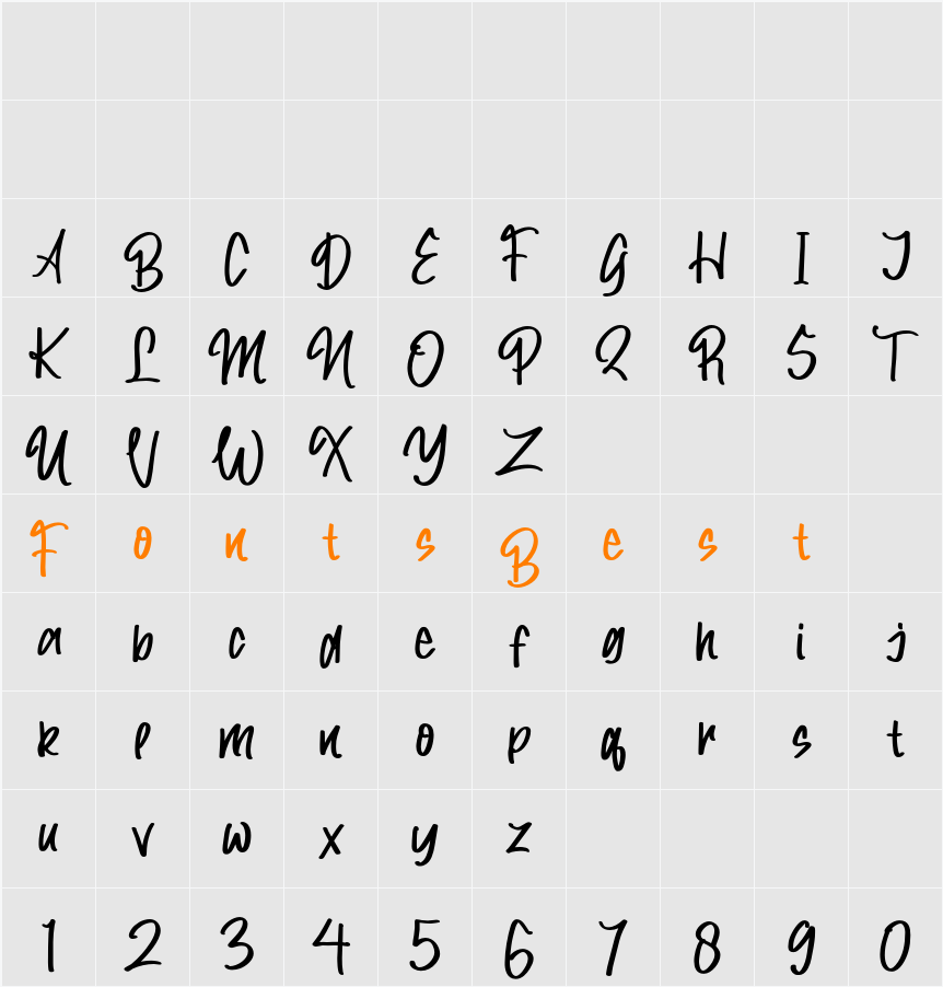 Escritura Character Map