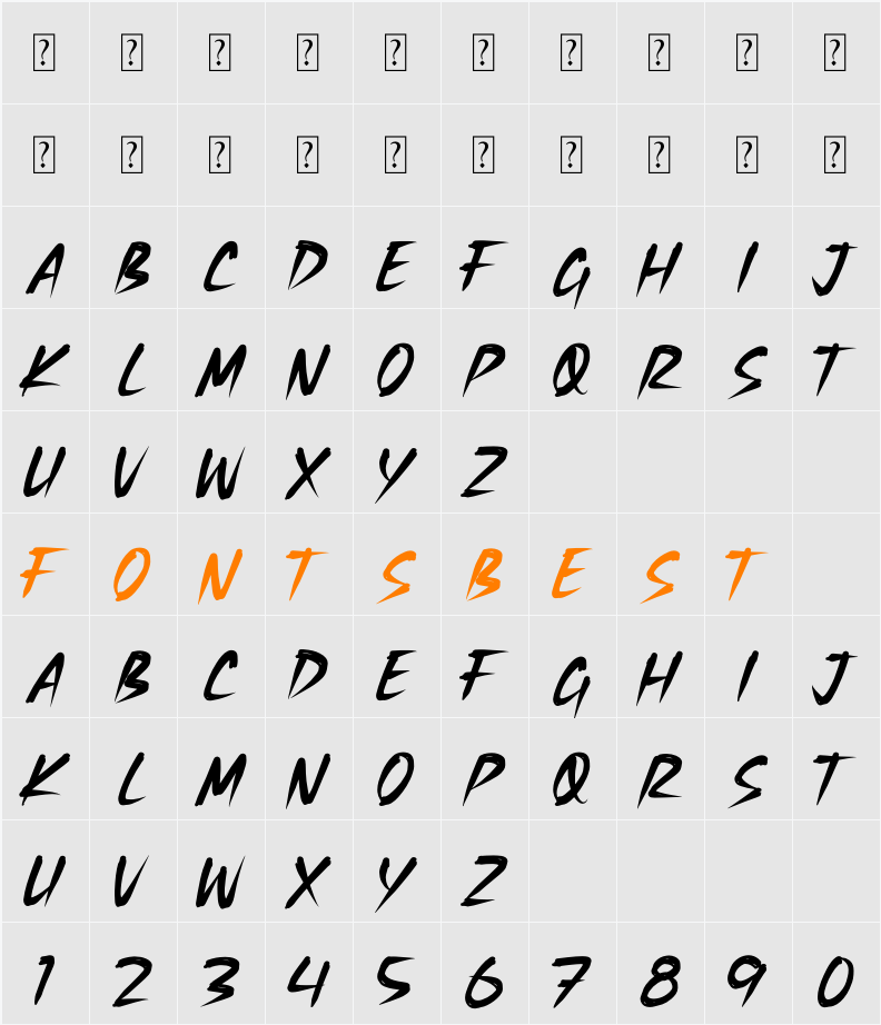 DUFT LACKS Character Map
