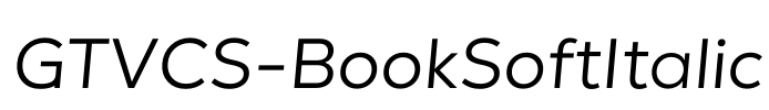 GTVCS-BookSoftItalic Font Image