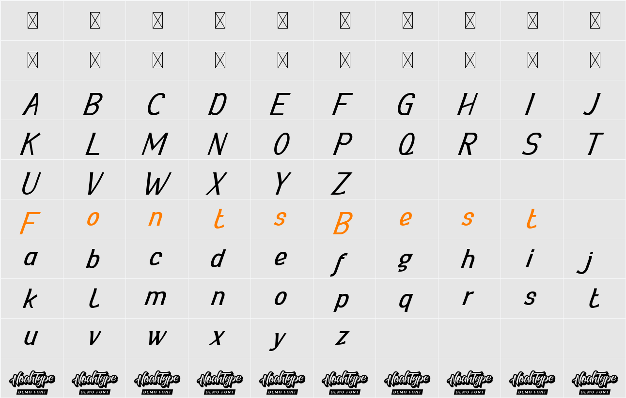 Your Everyday Demo Character Map